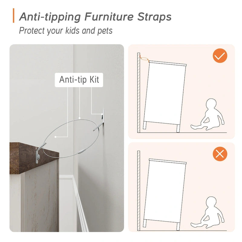 Meuble TV rustique de 150 cm (pour téléviseurs de 65 pouces) — Meuble de divertissement en bois avec 2 tiroirs, des armoires de rangement et des étagères réglables