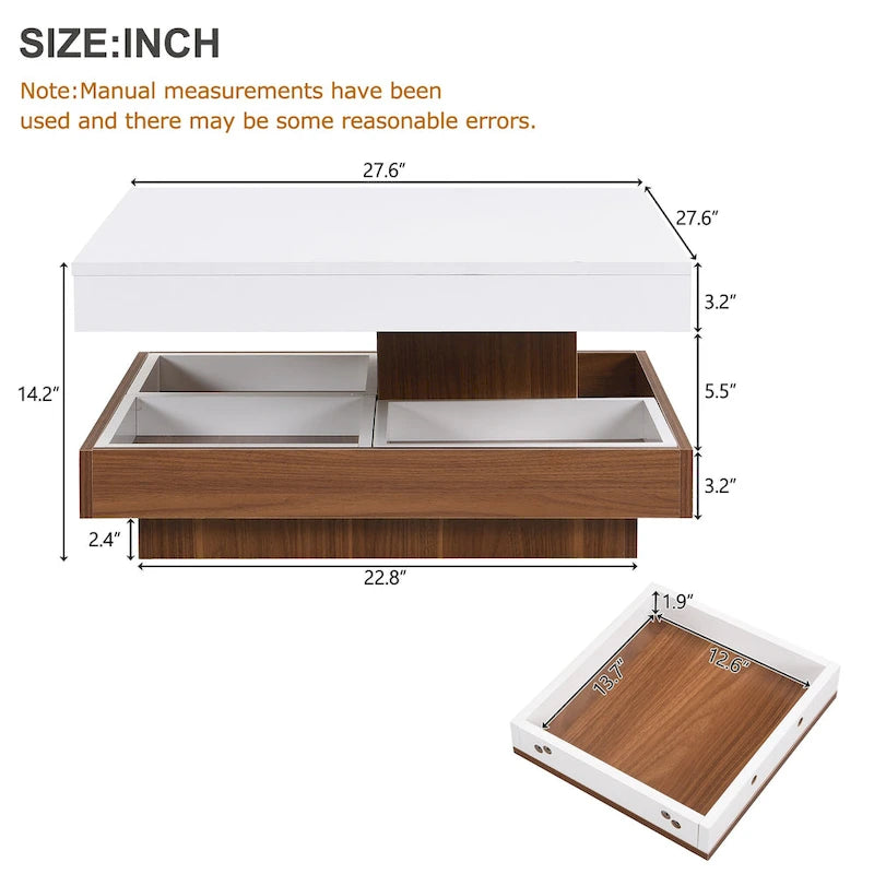 Table basse rotative à 360 degrés