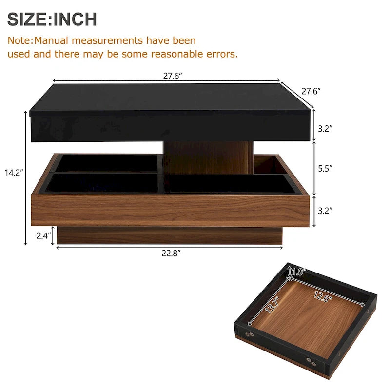 Table basse rotative à 360 degrés