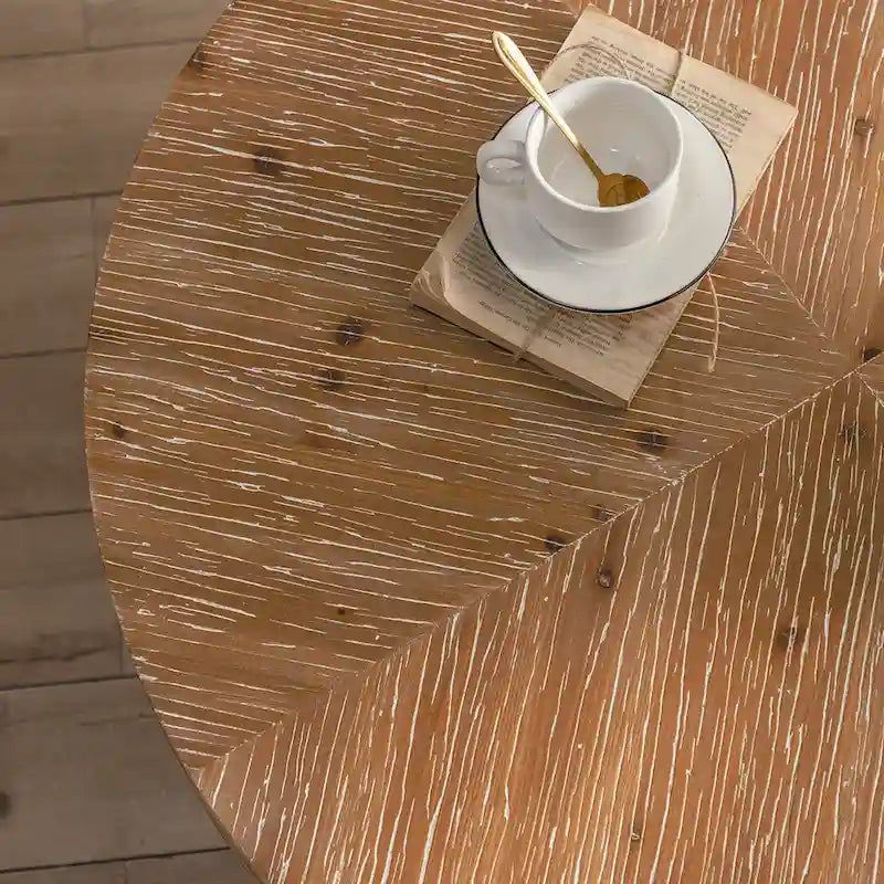 Table Basse Ronde Rétro en Patchwork