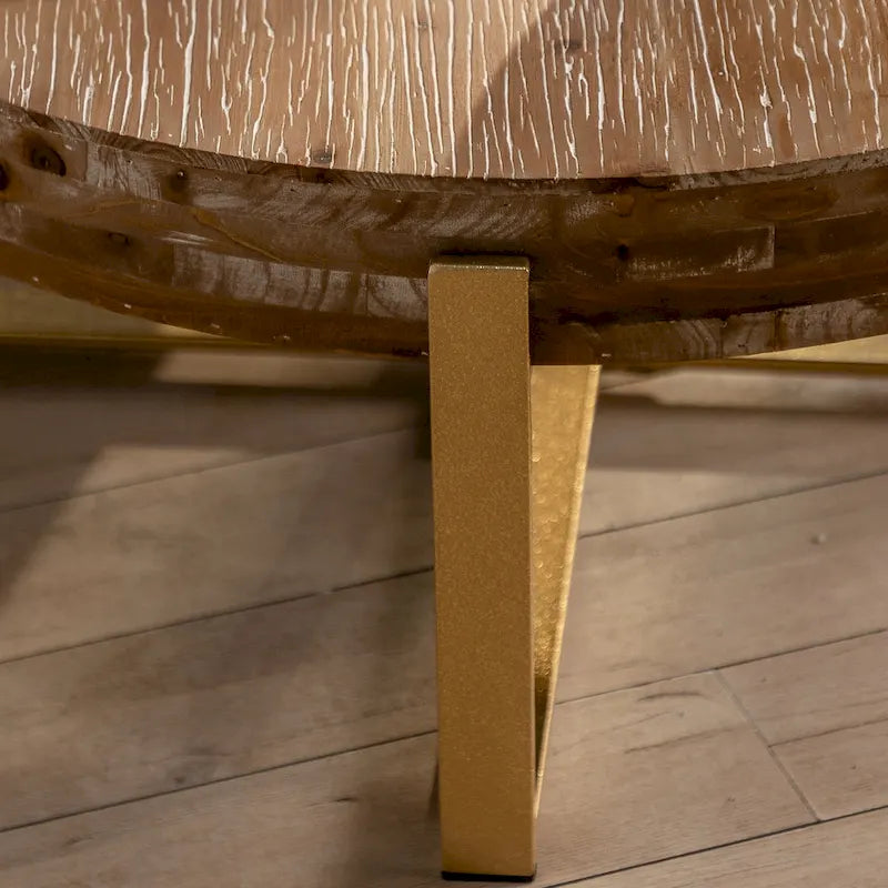 Table Basse Ronde Rétro en Patchwork