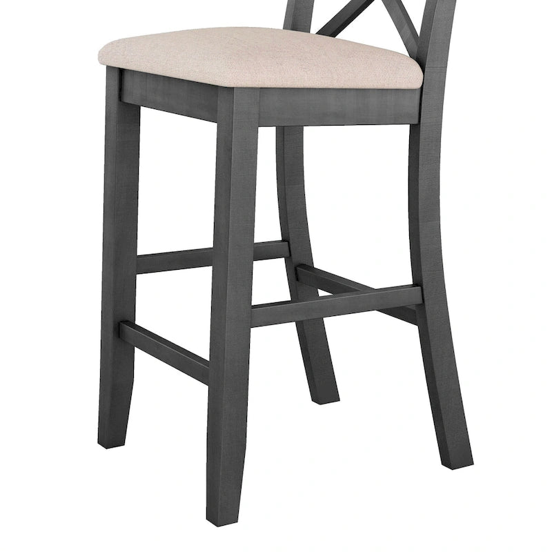 Ensemble de salle à manger 3 pièces style ferme avec table rectangulaire et 2 chaises