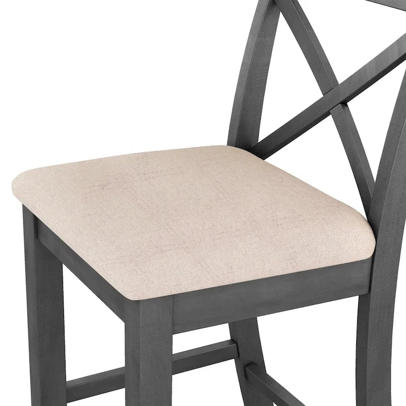 Ensemble de salle à manger 3 pièces style ferme avec table rectangulaire et 2 chaises