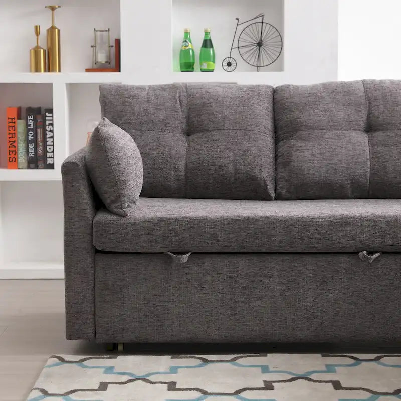 81,1 Canapé d'angle 3 places avec méridienne réversible, sièges de rangement et design polyvalent