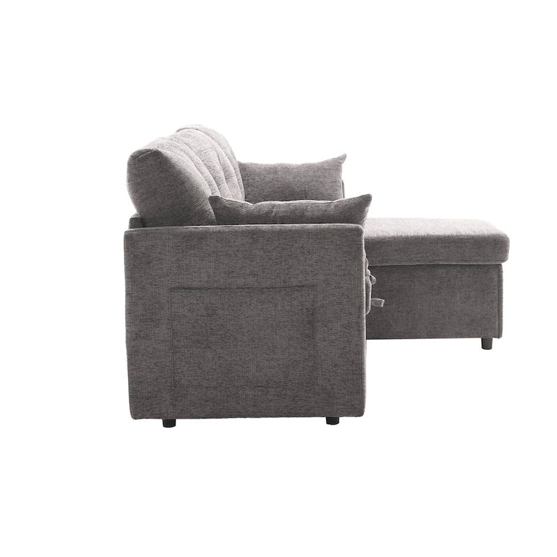 81,1 Canapé d'angle 3 places avec méridienne réversible, sièges de rangement et design polyvalent