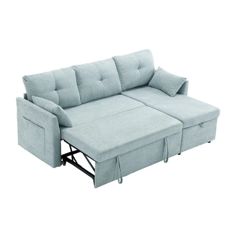 81,1 Canapé d'angle 3 places avec méridienne réversible, sièges de rangement et design polyvalent