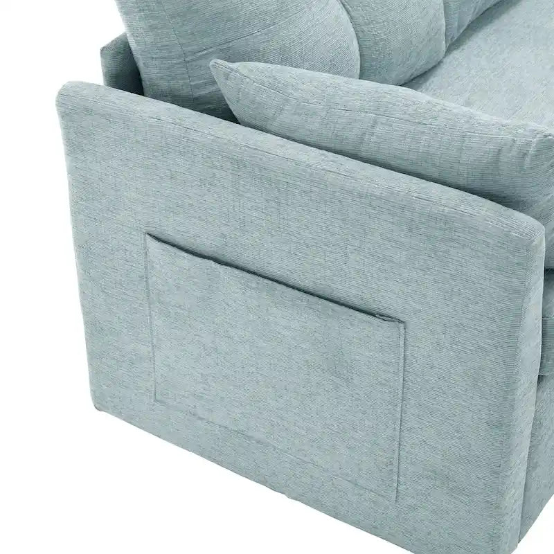 81,1 Canapé d'angle 3 places avec méridienne réversible, sièges de rangement et design polyvalent