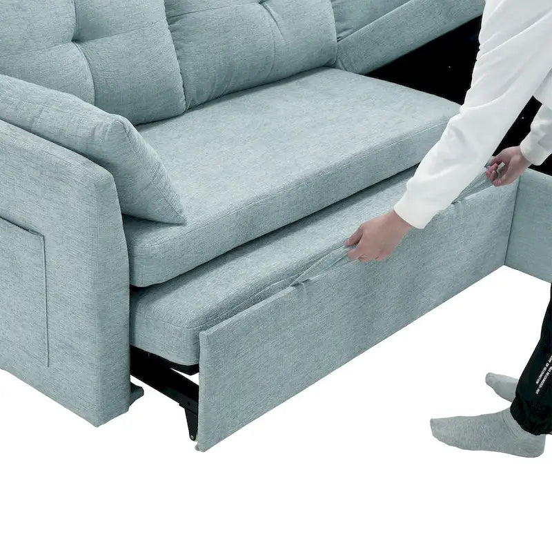 81,1 Canapé d'angle 3 places avec méridienne réversible, sièges de rangement et design polyvalent