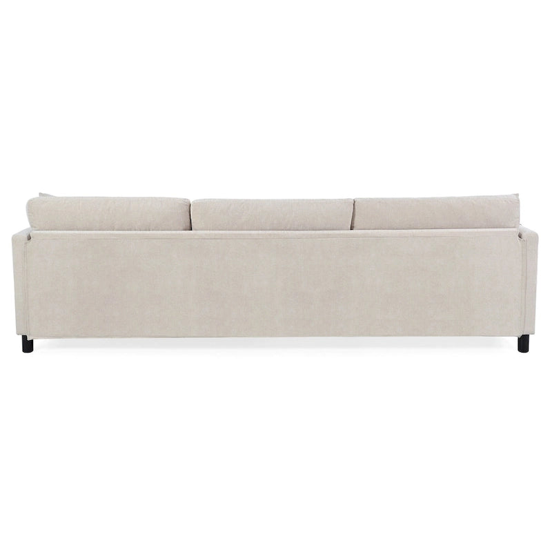 107.87 Canapé sectionnel 4 places avec coussin amovible et pouf mobile