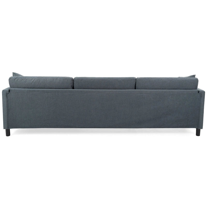 107.87 Canapé sectionnel 4 places avec coussin amovible et pouf mobile