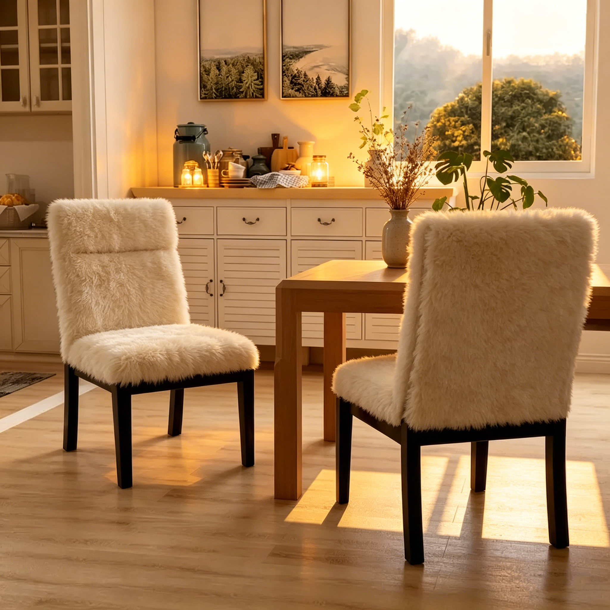 Chaises de salle à manger rembourrées modernes (lot de 2)