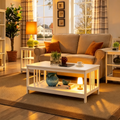 Série de tables basses avec étagère de rangement