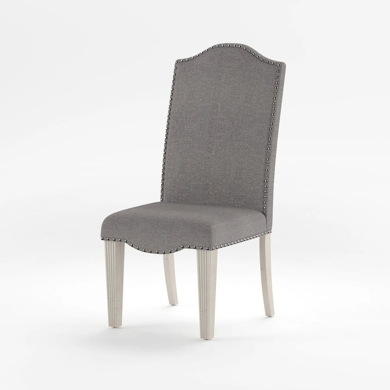Chaises de salle à manger en tissu gris antique (lot de 2)