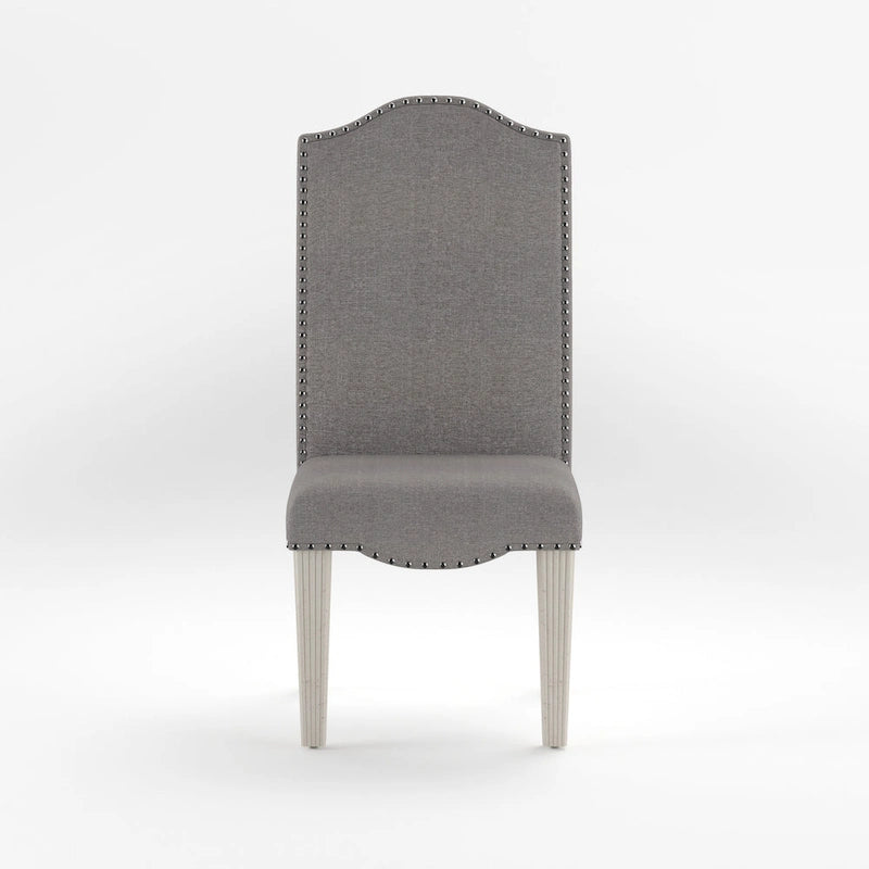 Chaises de salle à manger en tissu gris antique (lot de 2)