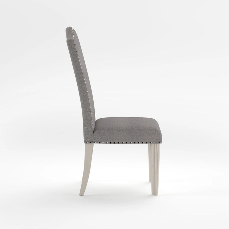 Chaises de salle à manger en tissu gris antique (lot de 2)