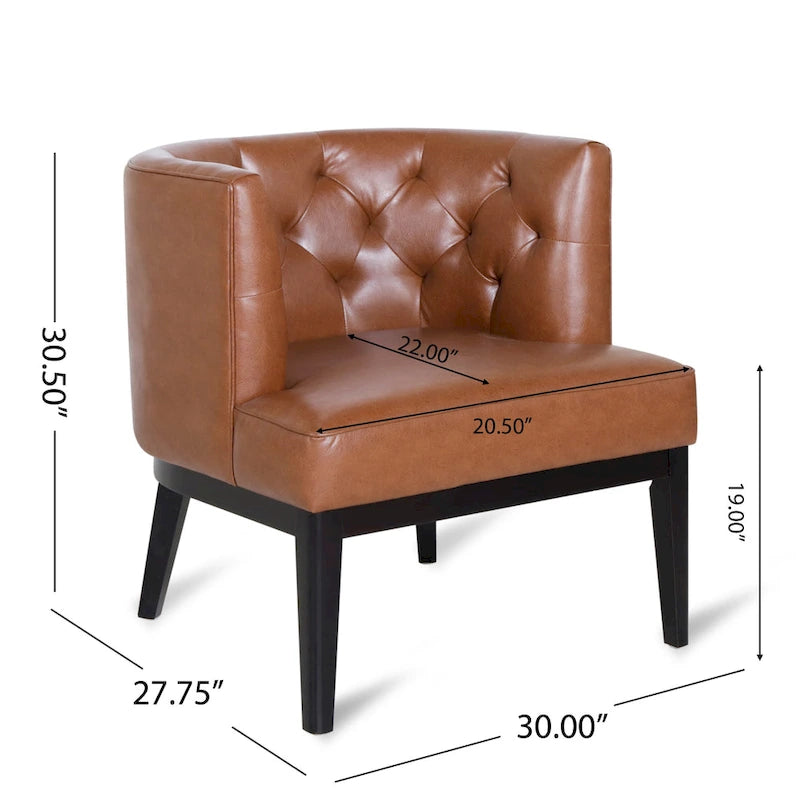 Fauteuil d'appoint capitonné en tissu ou en similicuir