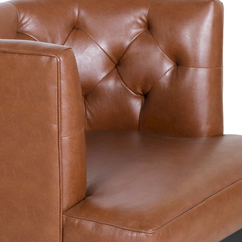 Fauteuil d'appoint capitonné en tissu ou en similicuir