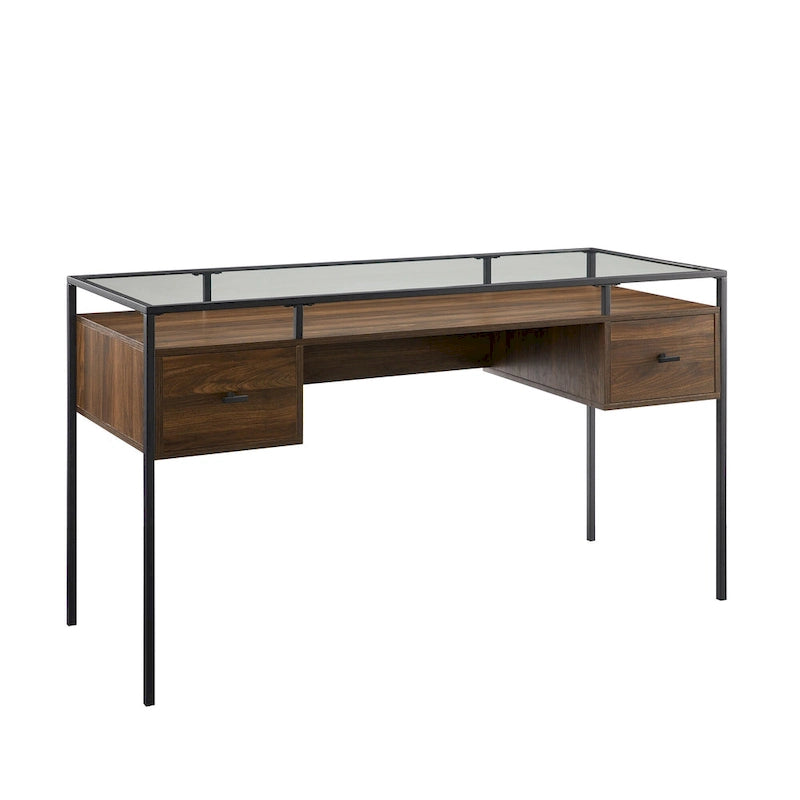 Bureau de travail avec plateau en verre de 56 pouces