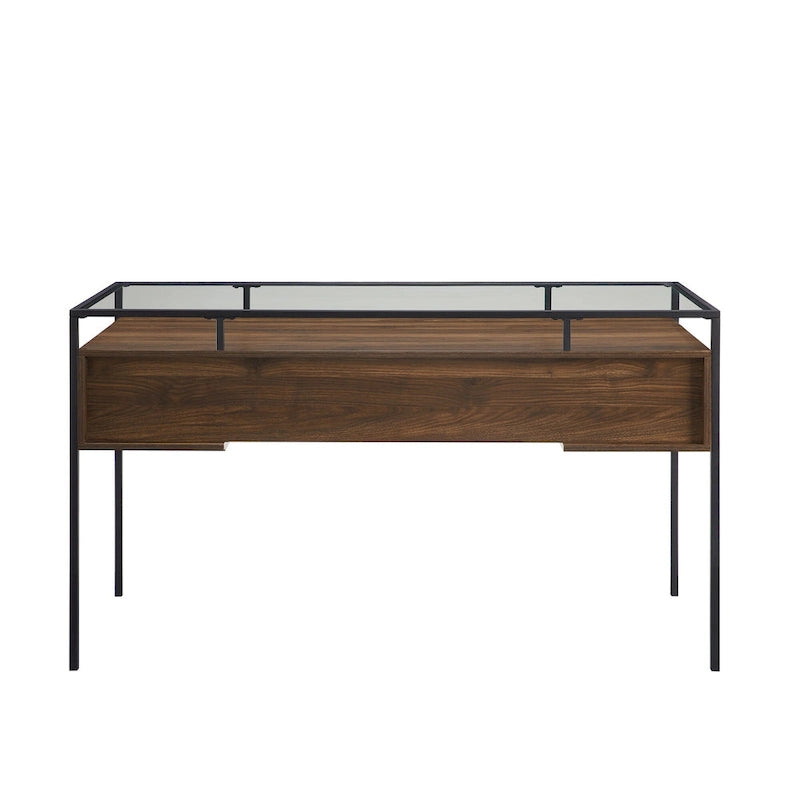 Bureau de travail avec plateau en verre de 56 pouces