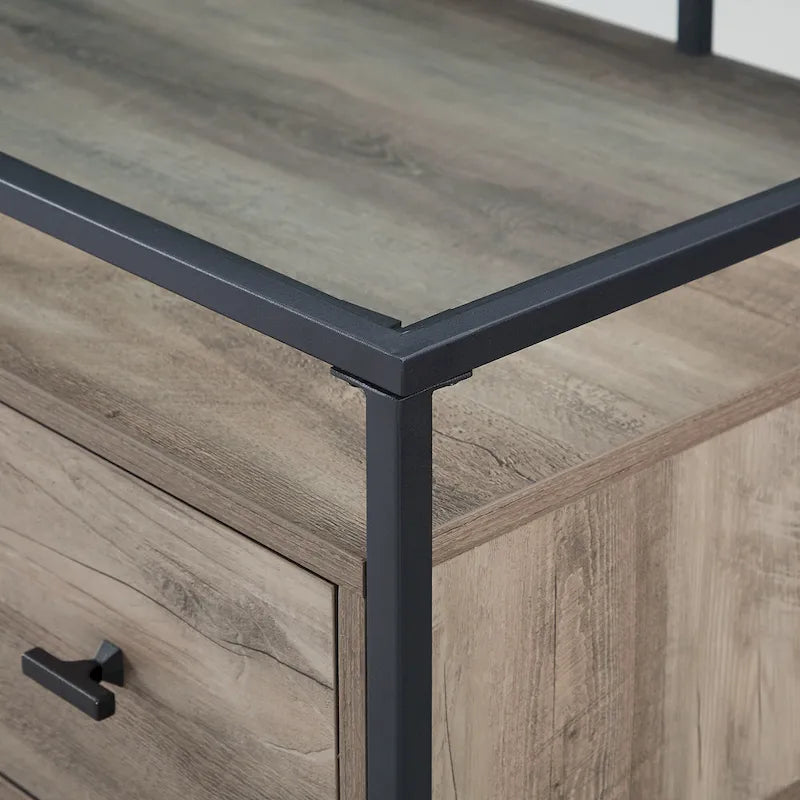 Bureau de travail avec plateau en verre de 56 pouces