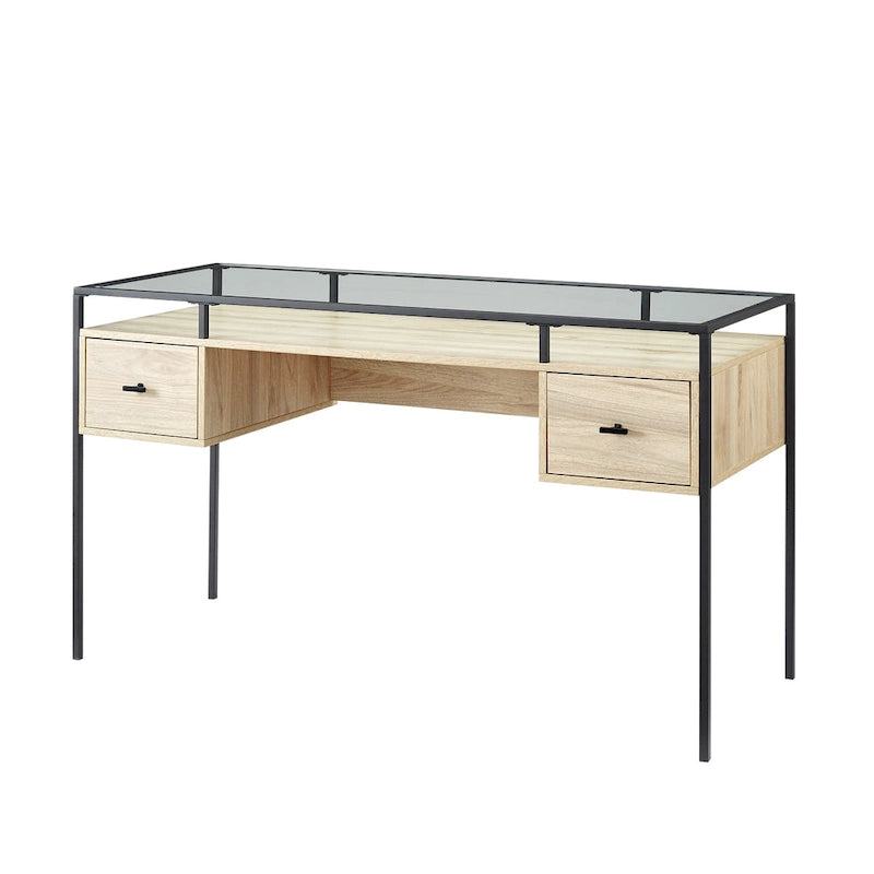Bureau de travail avec plateau en verre de 56 pouces