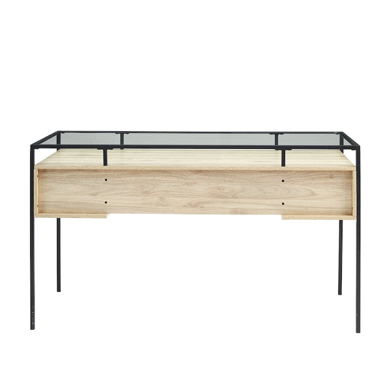 Bureau de travail avec plateau en verre de 56 pouces