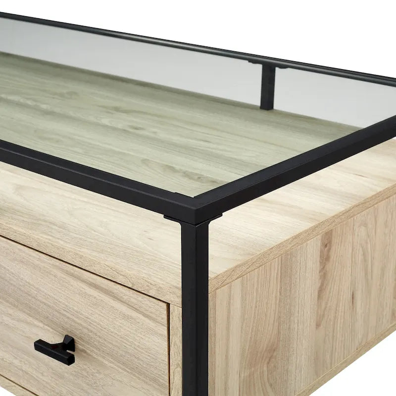 Bureau de travail avec plateau en verre de 56 pouces