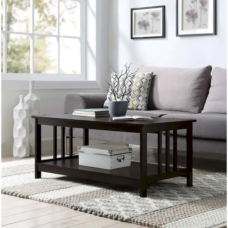 Série de tables basses avec étagère de rangement