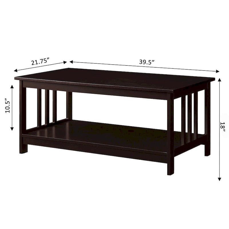 Série de tables basses avec étagère de rangement