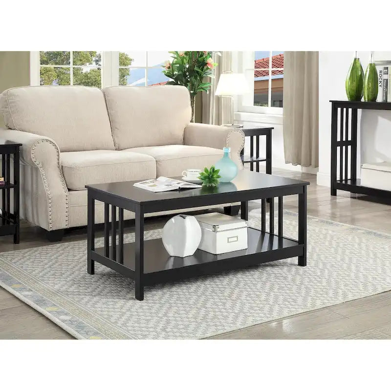 Série de tables basses avec étagère de rangement