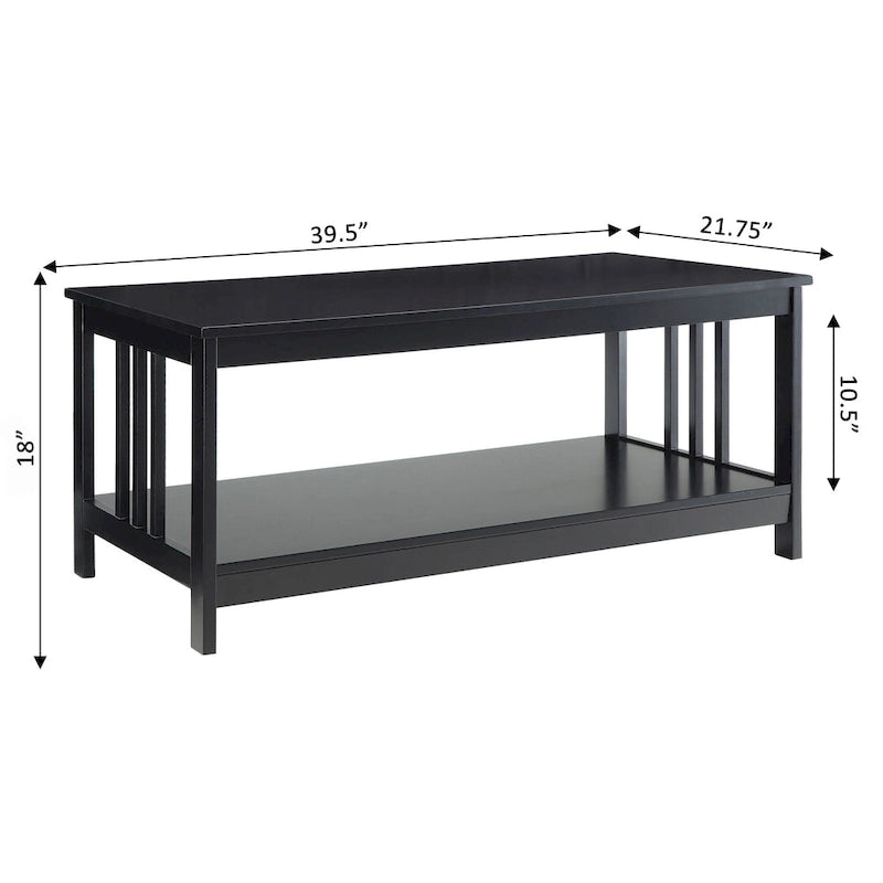 Série de tables basses avec étagère de rangement