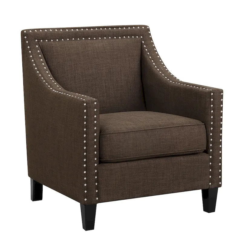 Fauteuil décontracté avec garniture cloutée chromée