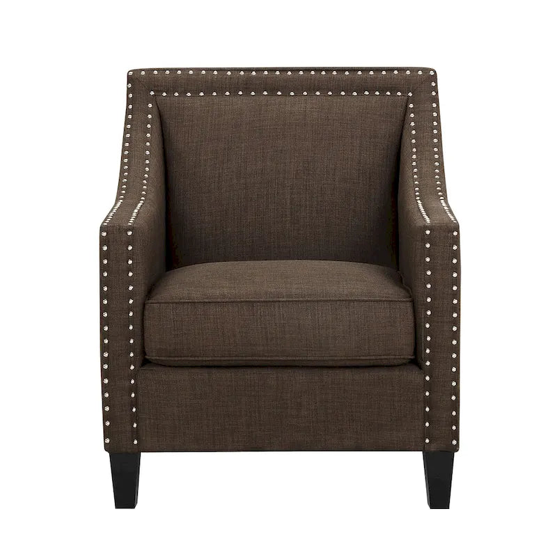 Fauteuil décontracté avec garniture cloutée chromée