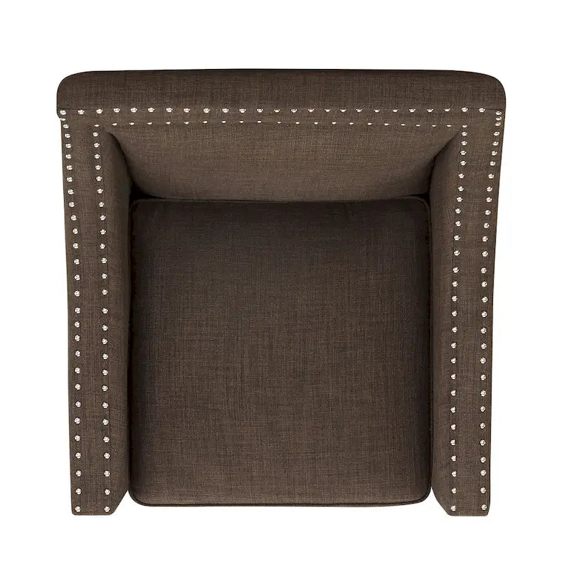Fauteuil décontracté avec garniture cloutée chromée