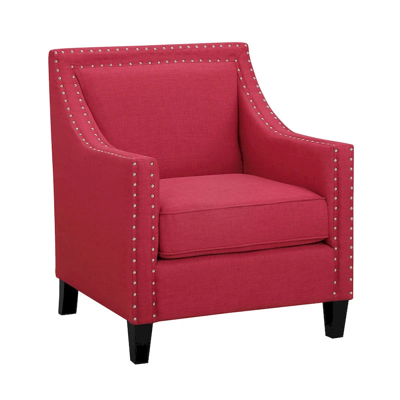 Fauteuil décontracté avec garniture cloutée chromée