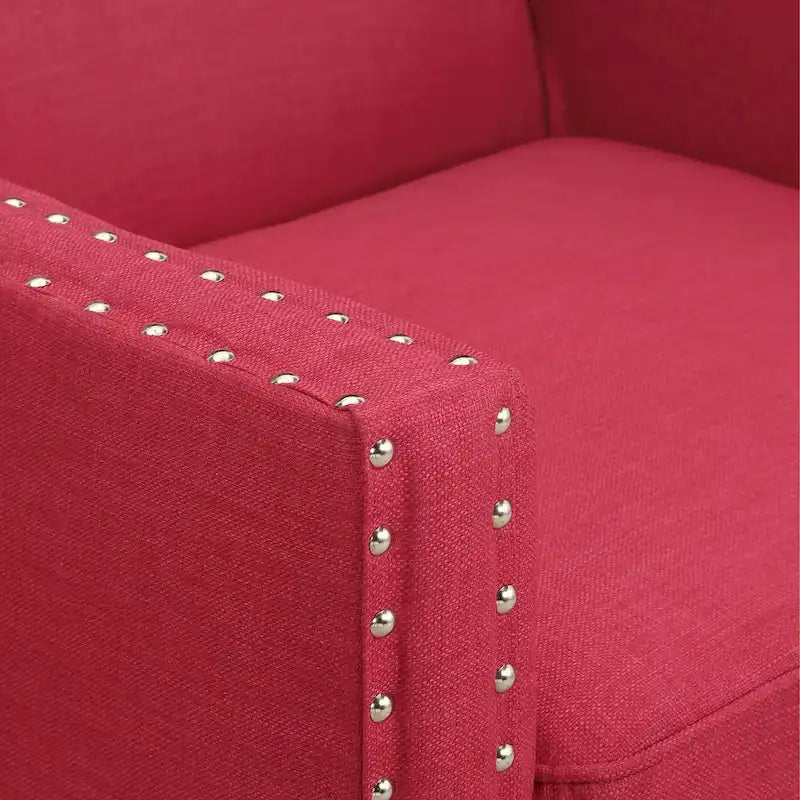 Fauteuil décontracté avec garniture cloutée chromée
