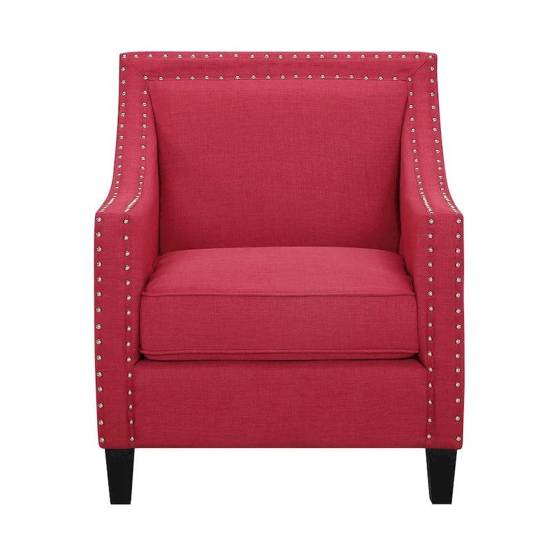 Fauteuil décontracté avec garniture cloutée chromée