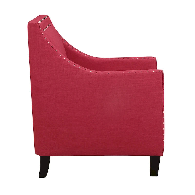 Fauteuil décontracté avec garniture cloutée chromée