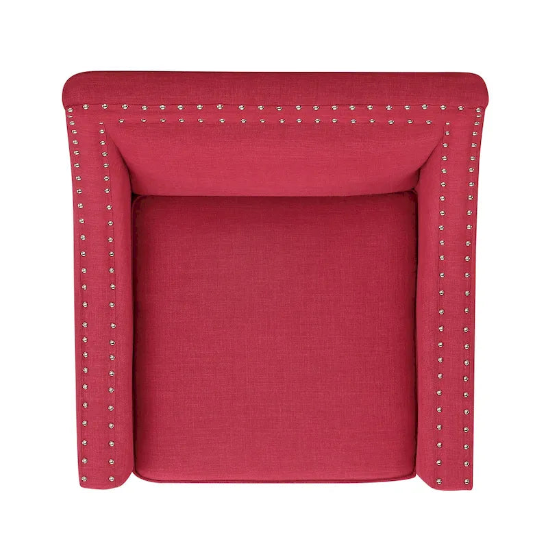 Fauteuil décontracté avec garniture cloutée chromée