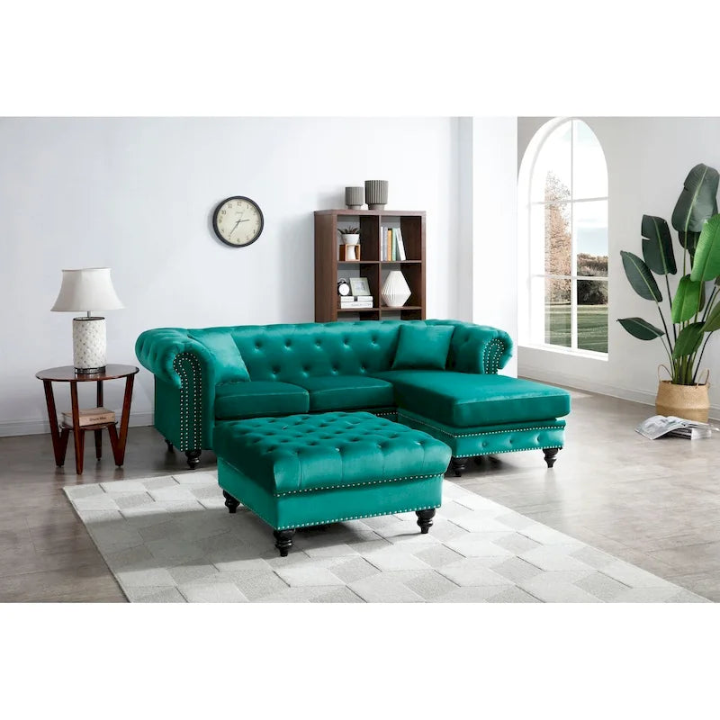 Chaise longue en velours
