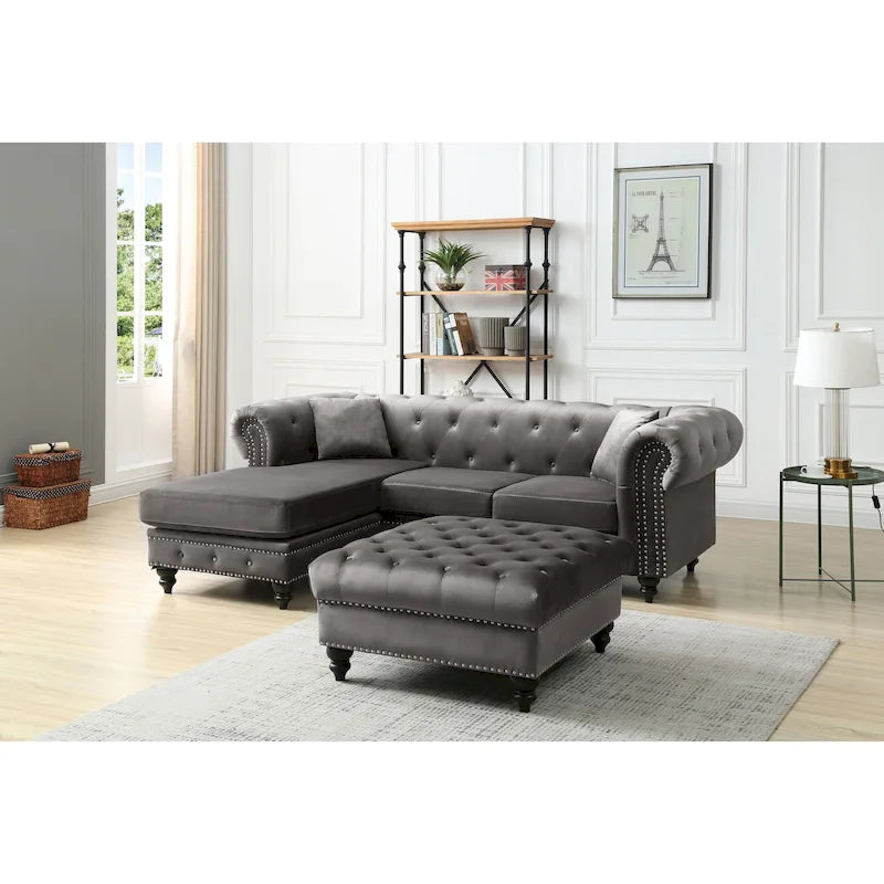 Chaise longue en velours