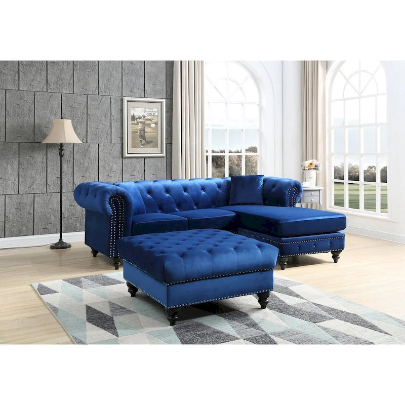 Chaise longue en velours