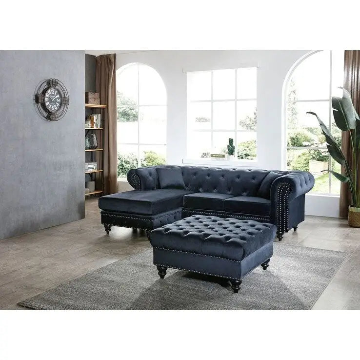 Chaise longue en velours
