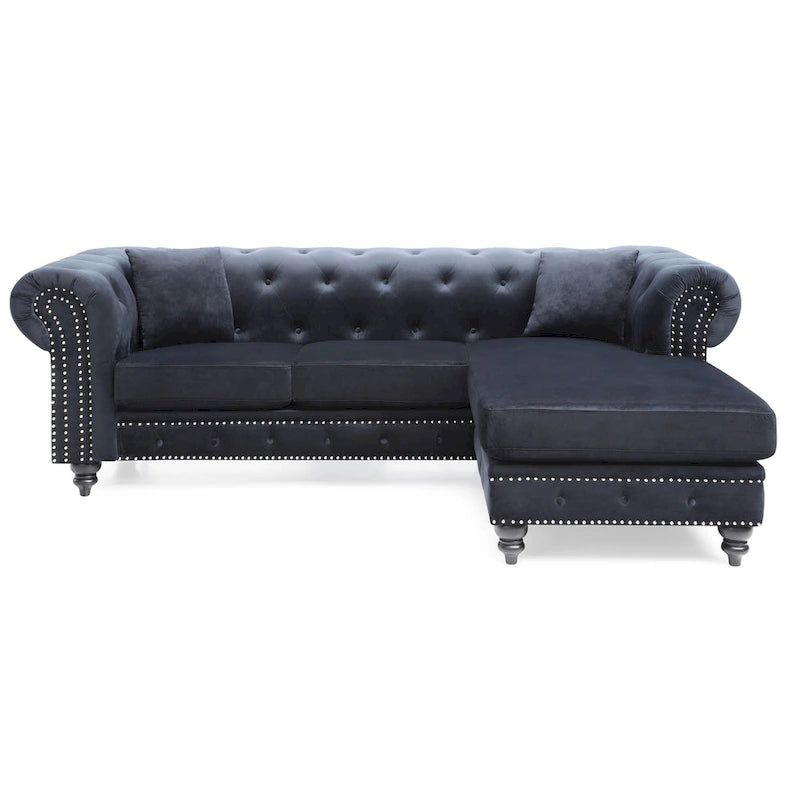 Chaise longue en velours