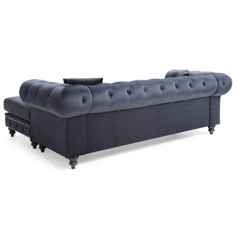 Chaise longue en velours
