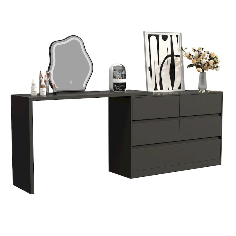 Coiffeuse rotative et bureau — Meuble-lavabo à six tiroirs (table de maquillage)