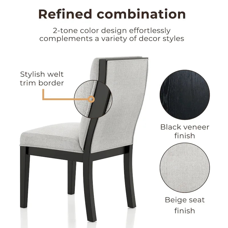 Chaises de salle à manger rembourrées modernes (lot de 2)
