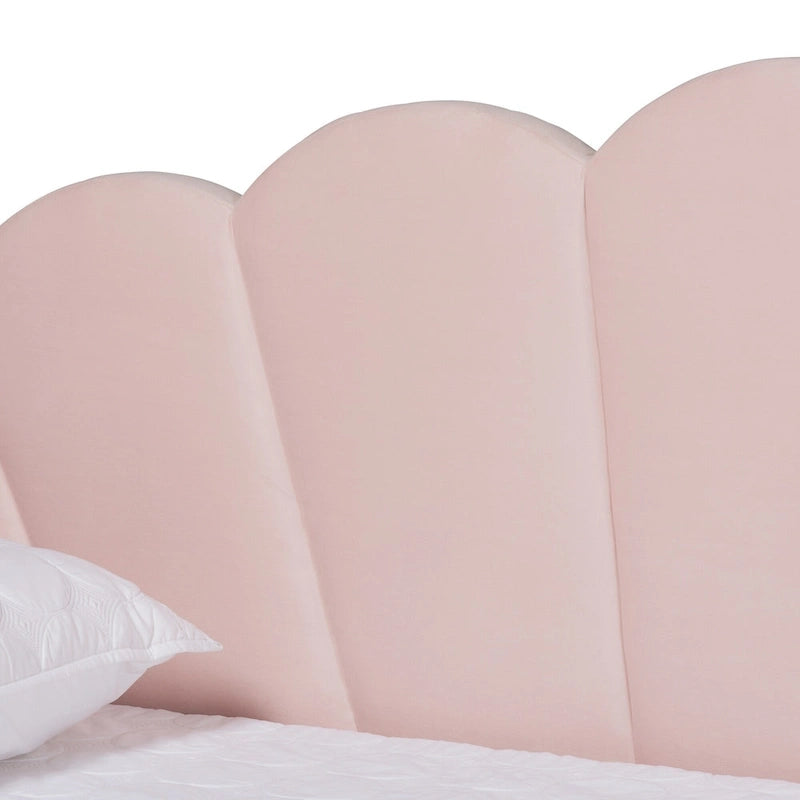 Lit de repos moderne en velours — Rose clair