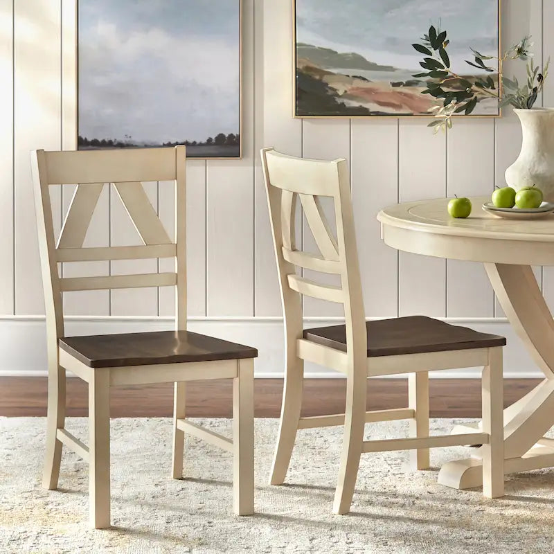 Chaises de salle à manger rustiques vintage (lot de 2)