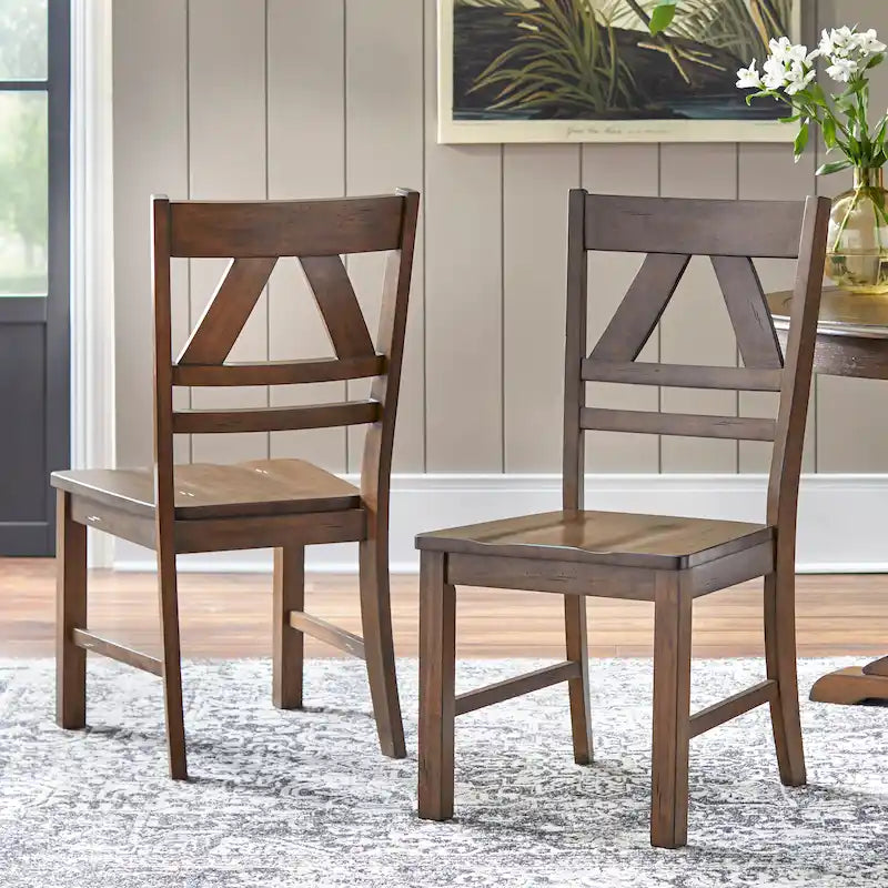 Chaises de salle à manger rustiques vintage (lot de 2)